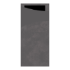 Sacchetto grijs 19 x 8.5 cm met servet 33 x 33 cm zwart
