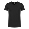 T-Shirt slim v-hals S, zwart