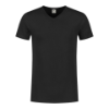 T-Shirt slim v-hals M, zwart
